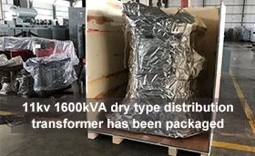 Сухий розподільний трансформатор 11 кВ 1600 кВА був упакований